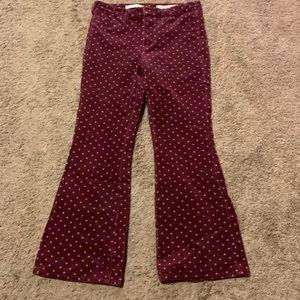 Purple jeans with floral pattern